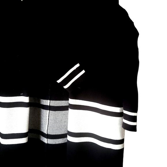 Anthropologie NVLT Black and White PIPPA Open Cardigan Knit Sweater Size M - Picture 4 of 7